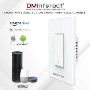 DMInteract Smart WiFi 1 Gang Button Switch With Voice Control