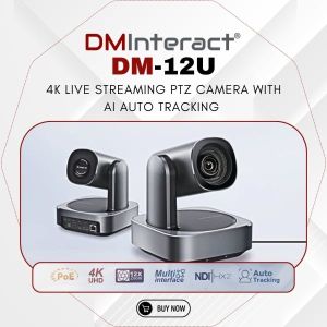 DMInteract DM-12U AI Auto Tracking with 12x zoom 4K Live Streaming PTZ Conference Camera