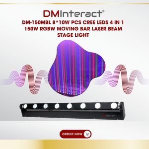 DMInteract DM-150MBL 8*10W Pcs CREE LEDs 4 In 1 150W RGBW Moving Bar Laser Beam Stage Light