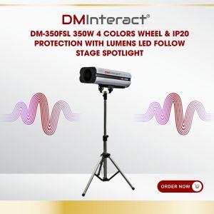 DMInteract DM-350FSL 350W 4 Colors Wheel & IP20 Protection with Lumens LED Follow Stage Spotlight