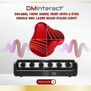 DMInteract DM-6ERL 180W 2600K Temp with 6 Eyes Single Red Laser Beam Stage Light