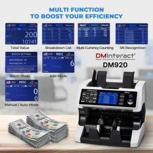 DMInteract DM-920 1 Pocket 15 Multi Currency Sorter Money Counting Machine With External Display & Receipt Printer