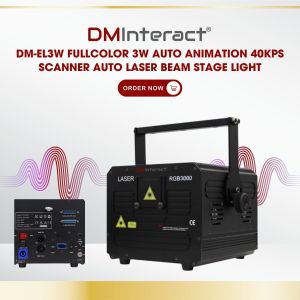 DMInteract DM-EL3W FullColor 3W Auto Animation 40Kps Scanner Auto Laser Beam Stage Light