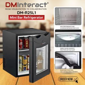 DMInteract DM-R25L1 25 Liters Absorption Cooling Electric Portable With Glass Door Mini Bar Refrigerator