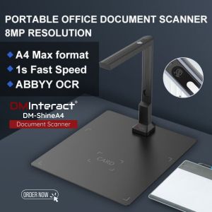 DMInteract DM-ShineA4 8MP Fast USB 2.0 OCR & PDF Support Document Scanner