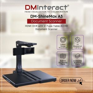 DMInteract DM-ShineMax 25MP HDMI OCR with V-Type Table A3 HD Document Scanner