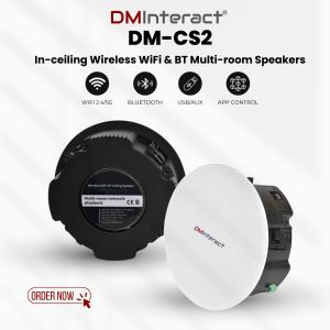 DMInteract 6.5" 60W Wireless Multi-Room WIFI Bluetooth Active Ceiling Speaker with App Control - Pair
