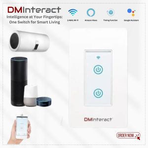 DMInteract Smart Wall Touch 1/2/3 Gang WIFI Switch With Voice Control