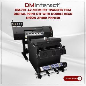 DMInteract DM-701 A2 60CM PET Transfer Film Digital Print DTF with Double Head Epson XP600 Printer