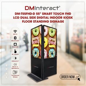 DMInteract DM-T55FHD-D 55" Smart Touch FHD LCD Dual Side Digital Indoor Kiosk Floor Standing Signage