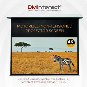 DMInteract 170inch 16:9 4K Electric Non-Tensioned In-Ceiling Projector Screen For Long Throw Projectors - Glass Matte White 