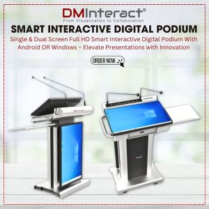 DMInteract DM-SDP2432 Single & Dual Screen Full HD Smart Interactive Digital Podium With Android OR Windows – Elevate Presentations with Innovation