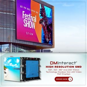 DMInteract 100", 150", 180" And 200" P1.53mm High Resolution SMD Technology Indoor Dot LED Video Wall Displays